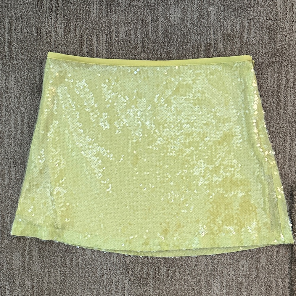 Zara Yellow Sequin Skirt